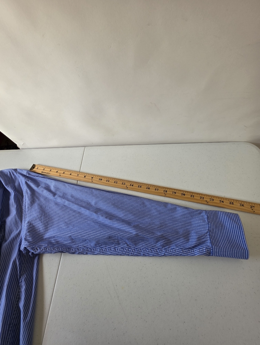 Nautica 100% Cotton Striped Shirt Size 16 34/35 Long Sleeve Button Down Career - Picture 7 of 10